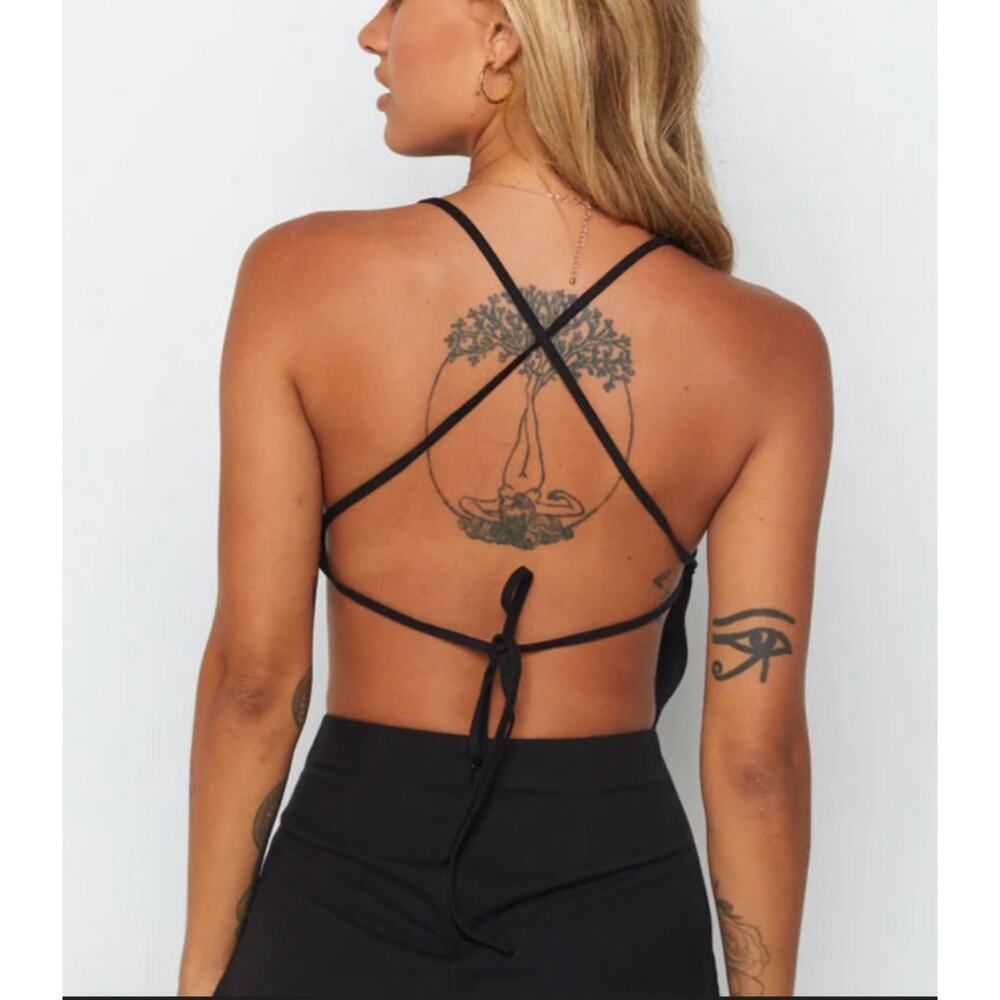 NWT beginning boutique black amara backless mini dress - size 8 - Picture 2 of 6